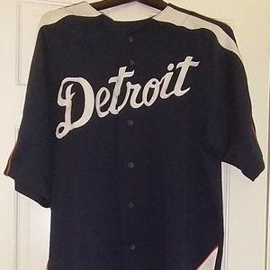 Detroit Tigers NWT MLB Navy Blue Majestic Jersey Mens XL